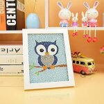 Kit de peinture au diamant pour enfants 5d avec cadre en bois facile et petit bricolage forage complet ...