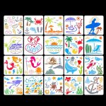 Kit de peinture de style animal marin pour enfants, pochoirs de dessin bricolage, mod�le id�al pour la ...