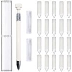 Kit de stylos de peinture de diamant, 2 pices de stylo de cire avec 32 pices de cire (blanc)