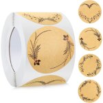 Kraft handmade with love stickers, rouleau d'tiquettes baking sticker, self - adhesive label pour cadeaux, ...