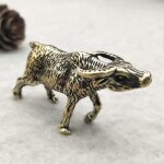 En laiton massif ox trousseau pendentif zodiaque ox ornement, la main de bureau d�cor, les petites ox ...