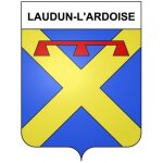 Laudun - l'ardoise 30 ville stickers blason autocollant adh�sif - taille : 8 cm