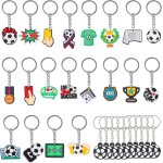 Lbgwp60 - 30 pices mini porte - cls de football porte clef football enfant porte clef ballon de football ...