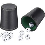 Leather dice cup set, leatherette dice cup shaker with 10 dot dices for for playing games party toy gifts2pcs) ...
