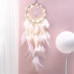 Led dream catcher handmade dreamcatcher lace dream catcher plumes
