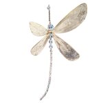 Libellule en cristal d�cor de fen�tre avec perles suspendu ornement 15x15cm
