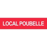 Local poubelle rouge - 15x3. 5cm - sticker / autocollant