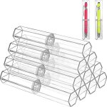Lot de 10 botes a stylos en acrylique transparent, etuis a stylos a bille, bote cadeau pour crayons ...