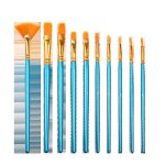 Lot de 10 pinceaux pour peinture acrylique, pointe lisse en nylon, pinceaux pour peinture a l'huile, ...