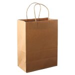 Lot de 10 sacs en papier kraft avec poigne, recyclables, 20 x 27 cm, 11 cm, pour anniversaire, mariage ...