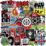 Lot de 100 rock band punk autocollants, groupe de musique heavy metal punk, autocollants en vinyle impermable ...