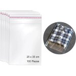 Lot de 100 sacs en cellophane transparent 25 x 35 cm avec fermeture auto - adh�sive, sacs auto - adh�sifs ...