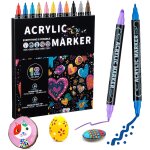 Lot de 12 marqueurs acryliques a double pointe pour bois, peinture sur roche, verre, toile, pierre, loisirs ... Lot de 12 marqueurs acryliques a double pointe pour bois, peinture sur roche, verre, toile, pierre, loisirs ...
