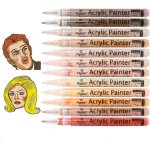 Lot de 12 marqueurs de peinture acrylique feutres acryliques de couleurs de peaux pointe de 0, 7 mm pour ...