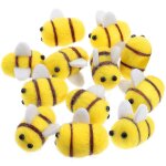 Lot de 12 mini - abeilles dcoratives en feutre pour loisirs cratifs ¿ jolies boules a pompons pour ...