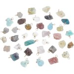 Lot de 12 pendentifs en pierres prcieuses naturelles, 12 styles, connecteurs de breloques en pierre ...