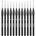 Lot de 12 pinceaux fins - 6 tailles - pour peinture par numros - pour modlisme, artiste miniature - ...