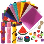 Lot de 12 plaques de cire d'abeille colores pour bougies, en cire d'abeille, idales pour le bricolage ...
