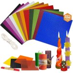 Lot de 12 plaques de cire aux couleurs vives pour fabriquer soi - mme des bougies - 20 x 20 cm - pour ...