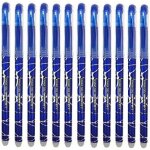 Lot de 12 stylos a encre bleue, effaçable a gel, 0, 7 mm, stylos papeterie scolaire Lot de 12 stylos a encre bleue, effaçable a gel, 0, 7 mm, stylos papeterie scolaire