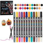 Lot de 12 stylos de peinture acrylique a double pointe - marqueurs acryliques avec pinceau et pointe ... Lot de 12 stylos de peinture acrylique a double pointe - marqueurs acryliques avec pinceau et pointe ...