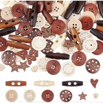 Lot de 120 boutons en bois, 8 styles, 2 ou 4 trous, faits a la main, pour la couture, les vtements, ...