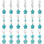 Lot de 18 breloques a clipser en forme de tortue turquoise synthétique, 3 styles, marqueurs de mailles ... Lot de 18 breloques a clipser en forme de tortue turquoise synthétique, 3 styles, marqueurs de mailles ...