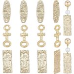Lot de 18 pendentifs en forme de lune, rectangulaires, ronds, plats, style antique, avec connecteurs ...