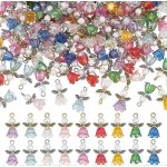 Lot de 180 breloques anges, 9 couleurs, 2 styles, en perles d'imitation, en alliage acrylique, pendentifs ...