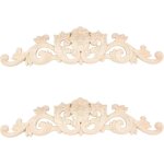 Lot de 2 appliques en bois sculpté burlywood, 7, 1 x 30 cm, longues, non peintes, pour porte, armoire, ... Lot de 2 appliques en bois sculpté burlywood, 7, 1 x 30 cm, longues, non peintes, pour porte, armoire, ...