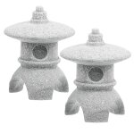 Lot de 2 lanternes miniatures japonaises en forme de pagode pour jardin, aquarium et dcoration intrieure ...