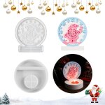 Lot de 2 moules en silicone pour bougies de nol, moule a bougie pre nol, moule a fond rond, moules ...