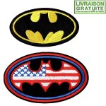 Lot de 2 patchs ecussons batman bruce wayne super - h�ros - thermocollants