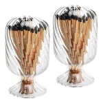 Lot de 2 porte - allumettes en forme d'hlice, cloche en verre pour allumettes de 4 pouces