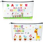 Lot de 2 sacs de maquillage en toile pour enseignants - avec mots de remerciement - trousse a maquillage ...