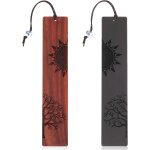 Lot de 2 marque - pages vintage en bois avec pendentif, faits a la main pour les amateurs de livres, ...