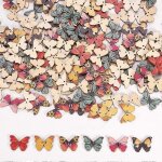 Lot de 200 boutons papillon en bois a 2 trous, couleurs mlanges, dcoratifs, pour travaux manuels, ...