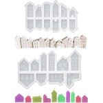 Lot de 22 moules en silicone pour maison, moule silicone bougie, mini maison 3d moules, diy moule a bougie ... Lot de 22 moules en silicone pour maison, moule silicone bougie, mini maison 3d moules, diy moule a bougie ...