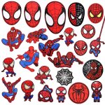 Lot de 24 patchs thermocollants spiderman, broder ou coudre.