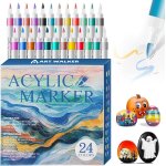 Lot de 24 stylos acryliques etanches pour pierres, 1 a 2 mm, marqueurs acryliques pour pierres, peinture ... Lot de 24 stylos acryliques etanches pour pierres, 1 a 2 mm, marqueurs acryliques pour pierres, peinture ...