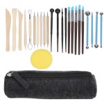 Lot de 25 outils de poterie pour sculpture sur argile souple, tiges de pliage, stylos a pointiller avec ...