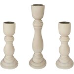 Lot de 3 bougeoirs en bois brut pour bougies coniques, centres de table pour mariage, anniversaire, dcoration ...