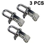 Lot de 3 clips en u pour parapluies, cordes et objets artisanaux d'ext�rieur - acier inoxydable durable, ...
