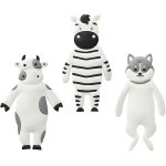 Lot de 3 crochets décoratifs en vinyle et fer pour animaux, motif vache, zèbre, chien, aimant pour réfrigérate ... Lot de 3 crochets décoratifs en vinyle et fer pour animaux, motif vache, zèbre, chien, aimant pour réfrigérate ...