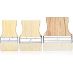 Lot de 3 pinceaux plats a palette large de 1, 9 cm avec manche en peuplier pour peinture a l'huile et ...