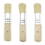 Lot de 3 pinceaux a pochoir, pinceau en bois, pinceau manche en bois, pinceau a poils, pinceau a huile, ...