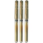 Lot de 3 stylos bille pointe large encre gel mtallique 1 mm largeur de ligne 0, 65 mm avec manche en ...