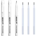 Lot de 3 stylos a encre gel blanc avec 3 recharges de rechange, stylo a encre gel blanc de 1 mm, surligneur ...