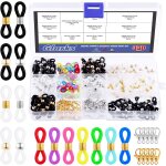 Lot de 330 embouts de chane de lunettes comprenant 270 pices 9 types de connecteurs rglables en silicone ...