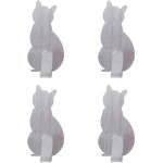 Lot de 4 crochets autocollants pour serviettes et peignoirs, motif chat créatif Lot de 4 crochets autocollants pour serviettes et peignoirs, motif chat créatif